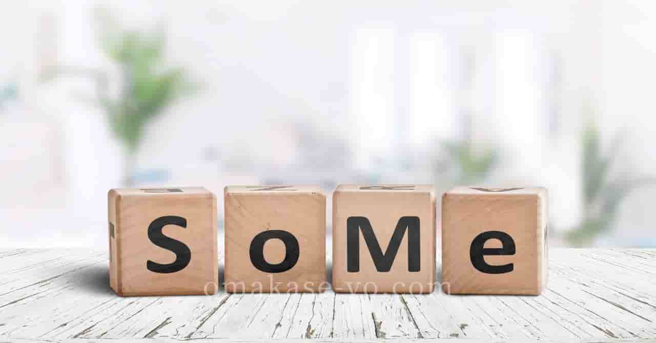 「SoMe」と書かれた木製ブロック。SNSや若者言葉を象徴するデザイン
