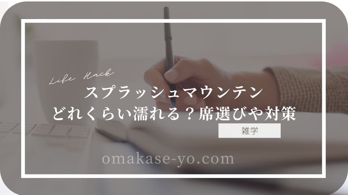 スプラッシュマウンテンで濡れる程度や席選び・対策を解説する記事のアイキャッチ画像